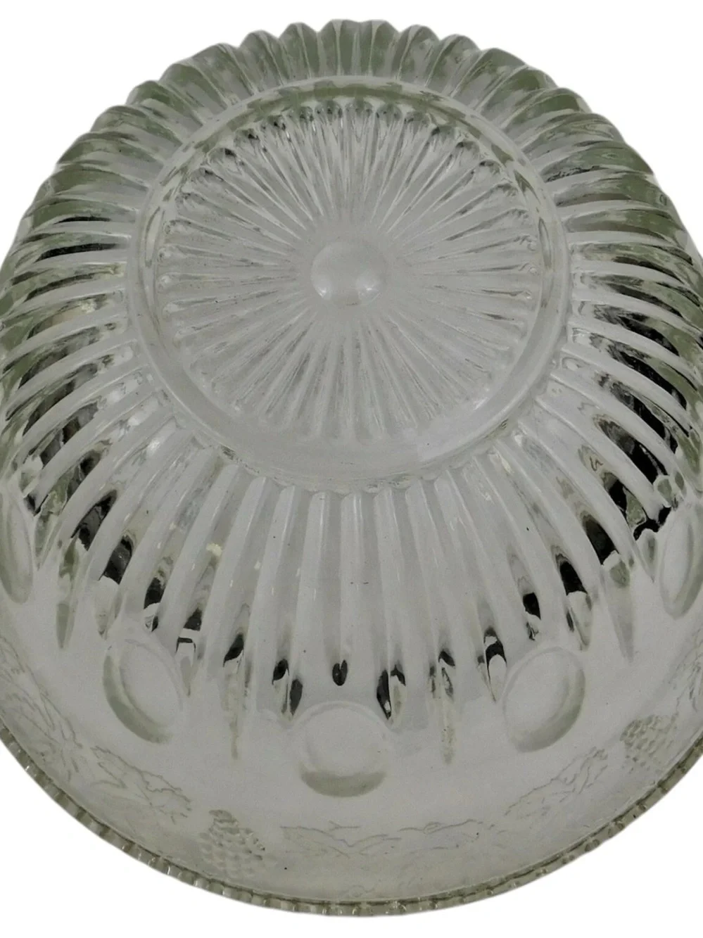 Indiana Glass Clear Pressed Glass Bowl with Grape Motif